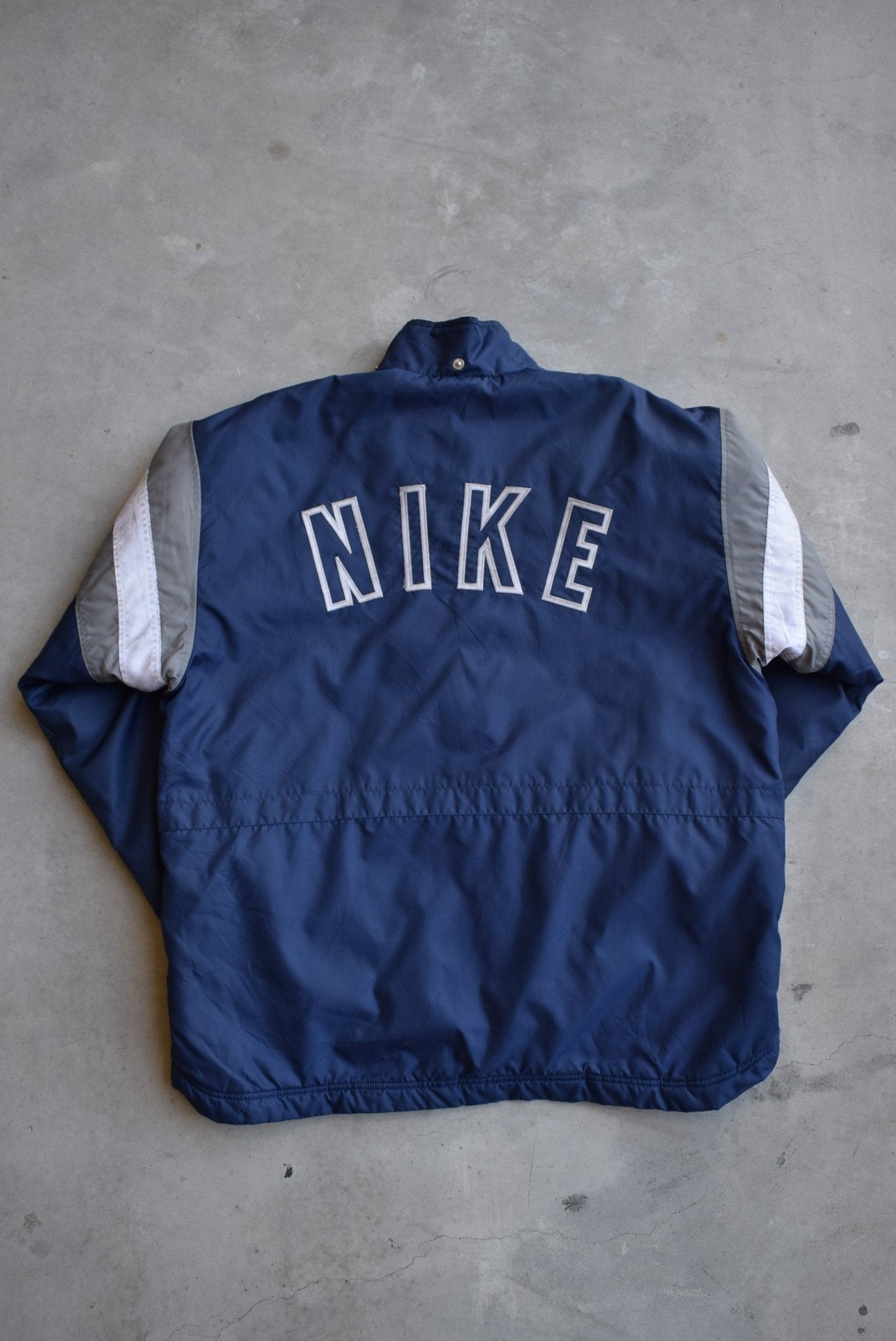 Nike Navy Embroidered Swoosh Heavyweight Jacket — 1990s (L/XL) - Retrospective Store