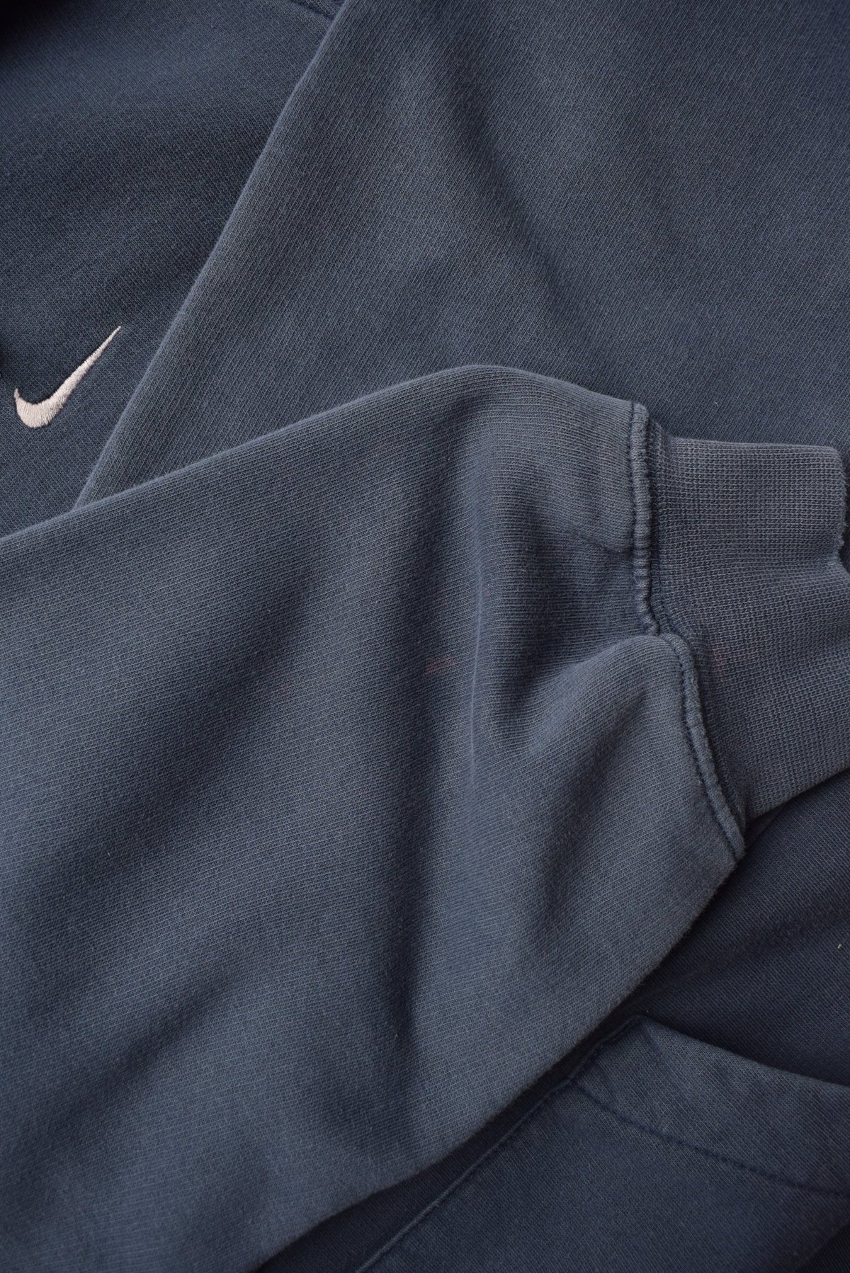 Nike Navy Embroidered Swoosh Hoodie — 2000s (L) - Retrospective Store