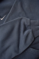 Nike Navy Embroidered Swoosh Hoodie — 2000s (L) - Retrospective Store