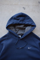 Nike Navy Embroidered Swoosh Hoodie — 2000s (M) - Retrospective Store