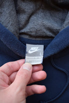 Nike Navy Embroidered Swoosh Hoodie — 2000s (M) - Retrospective Store