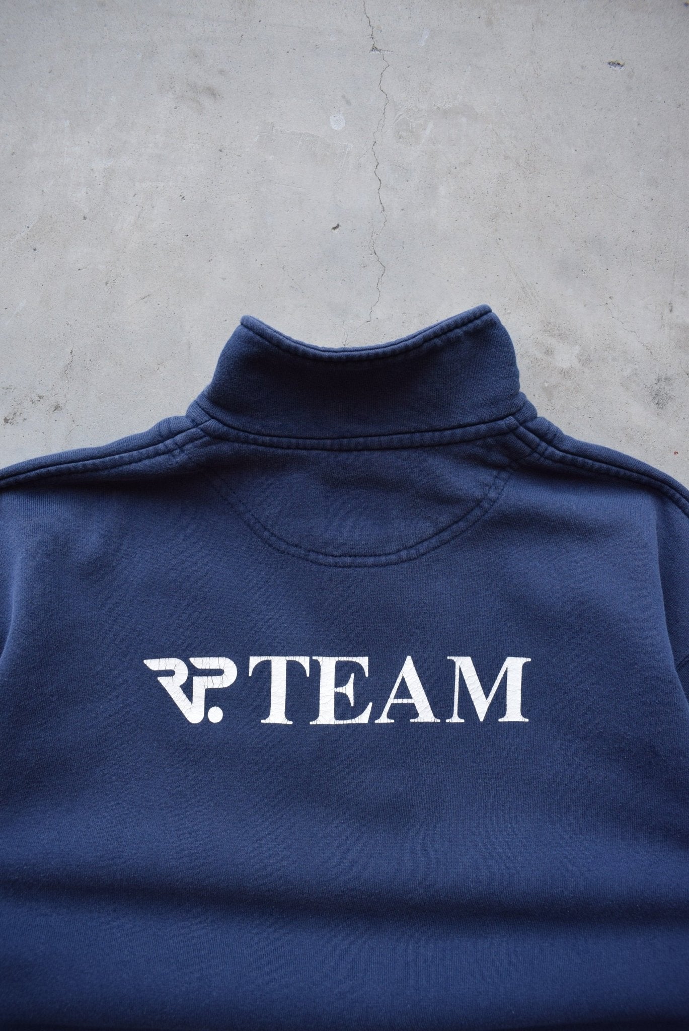 Nike Navy Embroidered Swoosh Quarter Zip — 1990s (M) - Retrospective Store