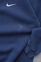 Nike Navy Embroidered Swoosh Quarter Zip — 1990s (M) - Retrospective Store