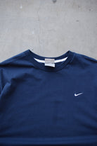 Nike Navy Embroidered Swoosh Tee — 2000s (L) - Retrospective Store