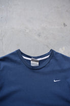 Nike Navy Embroidered Swoosh Tee — 2000s (M) - Retrospective Store