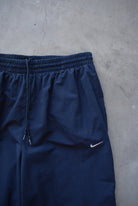 Nike Navy Embroidered Swoosh Track Pants — 2000s (M) - Retrospective Store