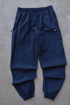 Nike Navy Embroidered Swoosh Track Pants — 2000s (M) - Retrospective Store