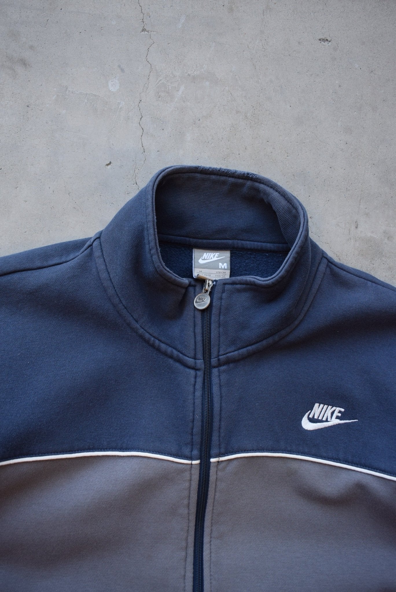 Nike Navy & Grey Embroidered Spellout Jacket — 2000s (S/M) - Retrospective Store