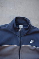 Nike Navy & Grey Embroidered Spellout Jacket — 2000s (S/M) - Retrospective Store