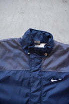 Nike Navy Heavyweight Embroidered Swoosh Jacket — 1990s (L/XL) - Retrospective Store