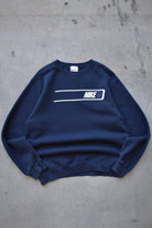 Nike Navy Spellout Crewneck — 1990s (M/L) - Retrospective Store