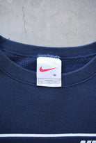 Nike Navy Spellout Crewneck — 1990s (M/L) - Retrospective Store