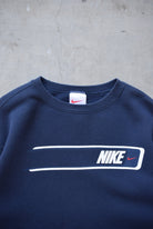 Nike Navy Spellout Crewneck — 1990s (M/L) - Retrospective Store