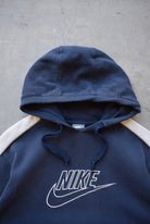 Nike Navy & White Embroidered Spellout Hoodie — 2000s (S) - Retrospective Store