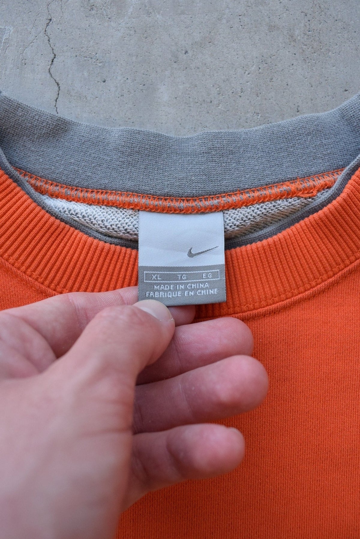 Nike Orange Embroidered Spellout Crewneck — 2000s (L/XL) - Retrospective Store