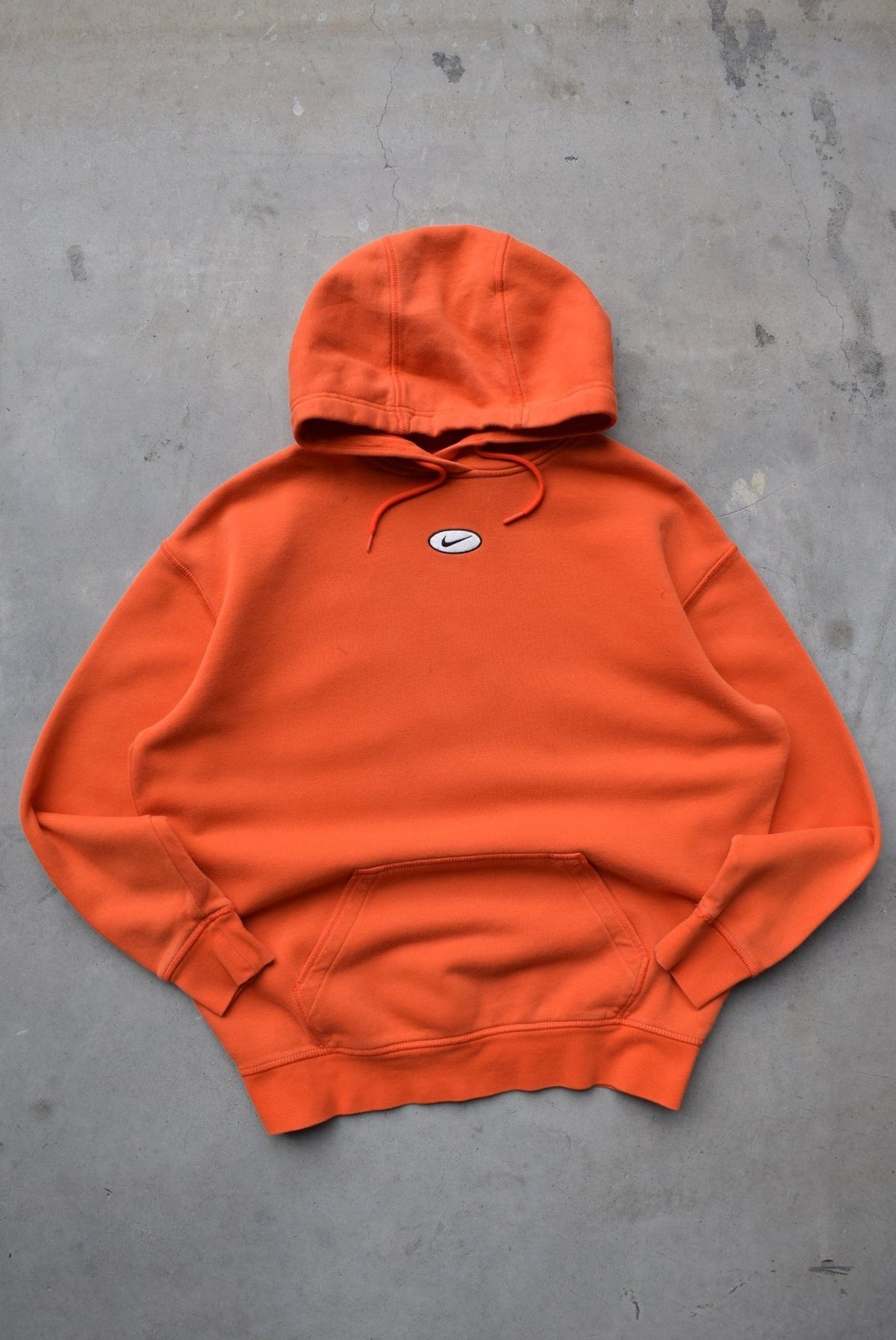 Nike Orange Embroidered Swoosh Hoodie — 2000s (S) - Retrospective Store