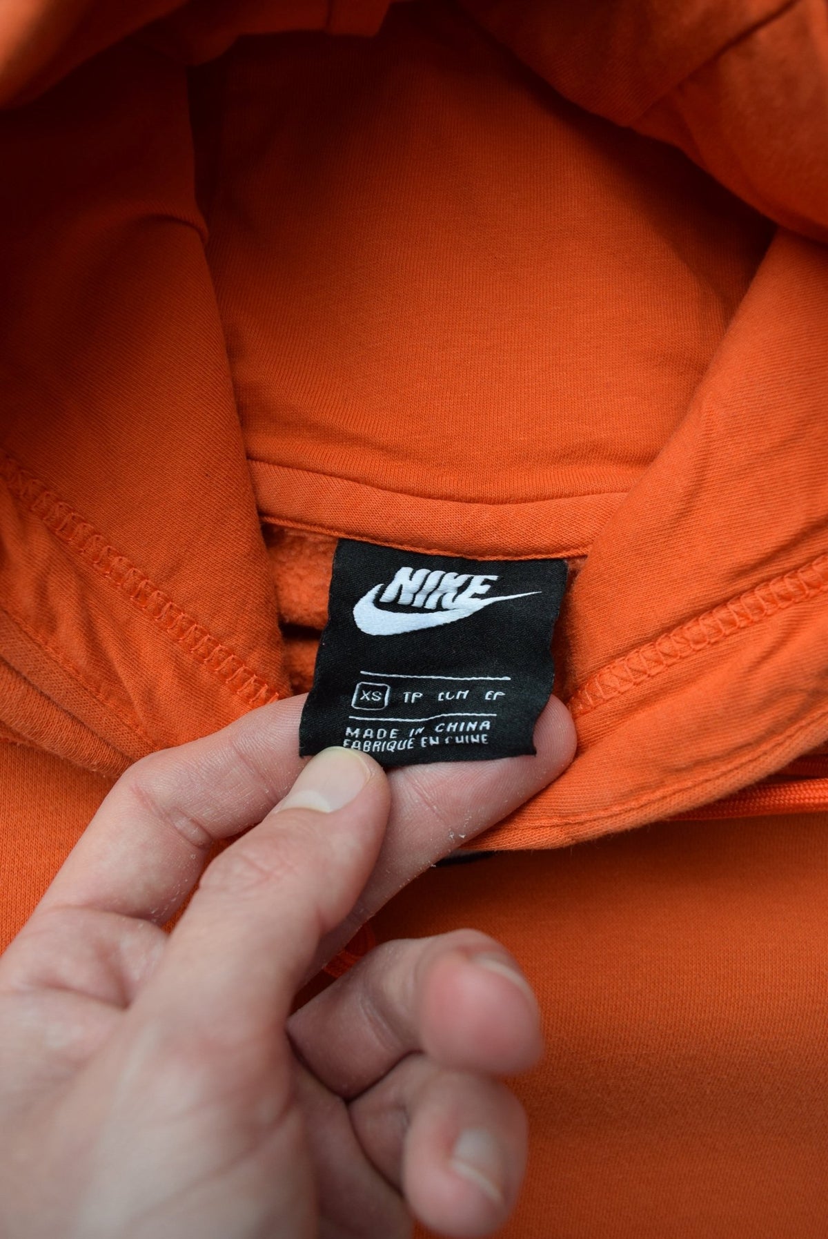 Nike Orange Embroidered Swoosh Hoodie — 2000s (S) - Retrospective Store