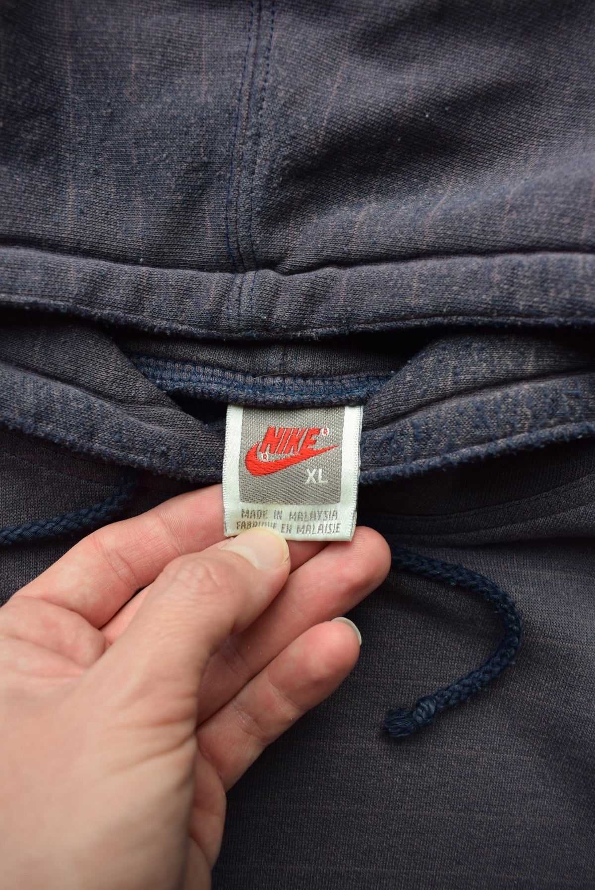 Nike Purple Embroidered Spellout Hoodie — 1990s (XL) - Retrospective Store