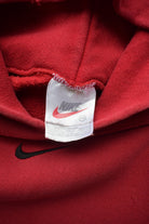 Nike Red Embroidered Centre Swoosh Hoodie — 1990s (M) - Retrospective Store