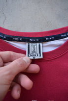 Nike Red Embroidered Spellout Crewneck — 1990s (S) - Retrospective Store