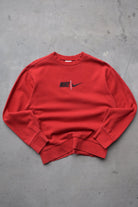 Nike Red Embroidered Spellout Crewneck — 2000s (M) - Retrospective Store