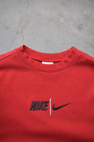 Nike Red Embroidered Spellout Crewneck — 2000s (M) - Retrospective Store
