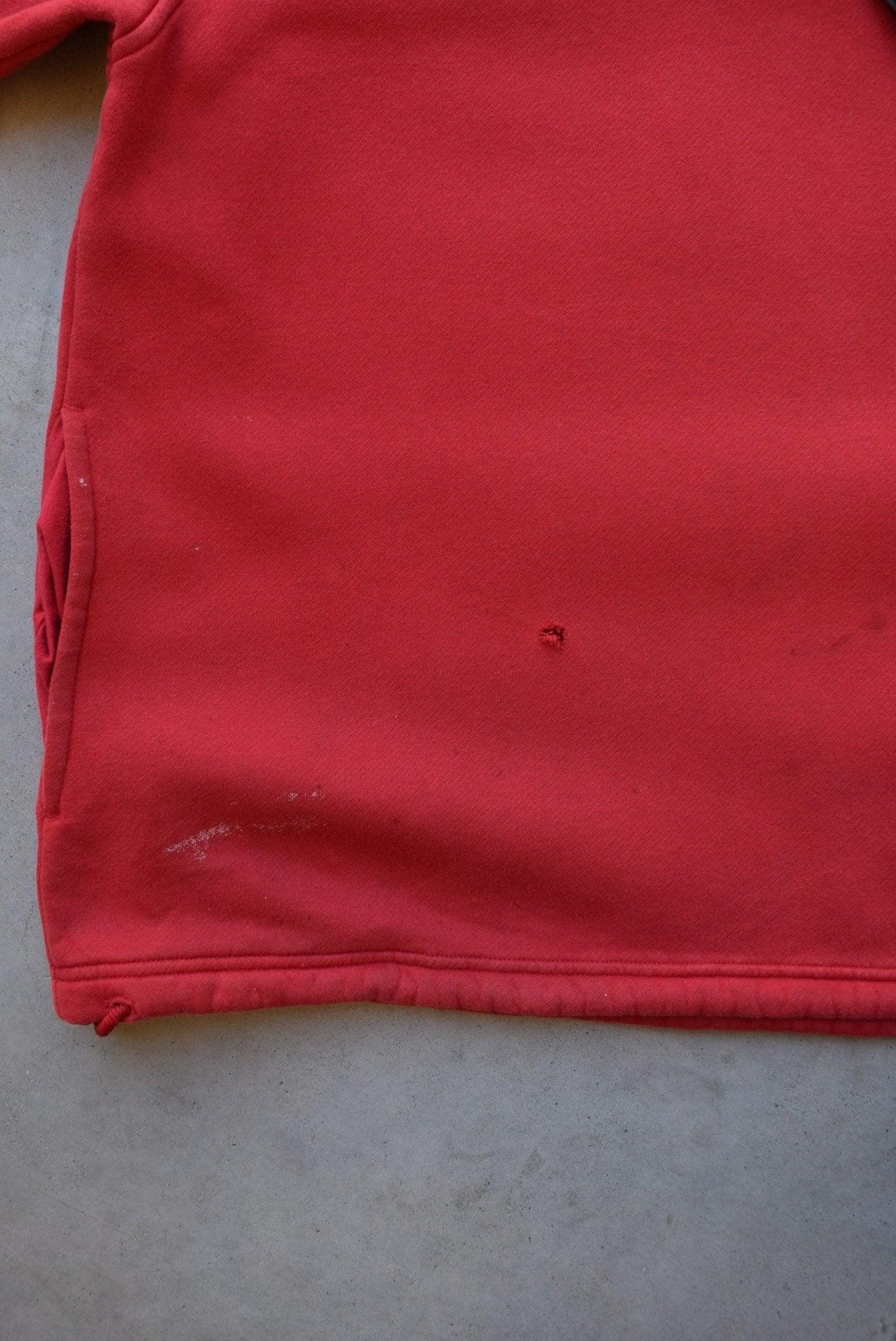 Nike Red Embroidered Spellout Quarter Zip — 2000s (L) - Retrospective Store