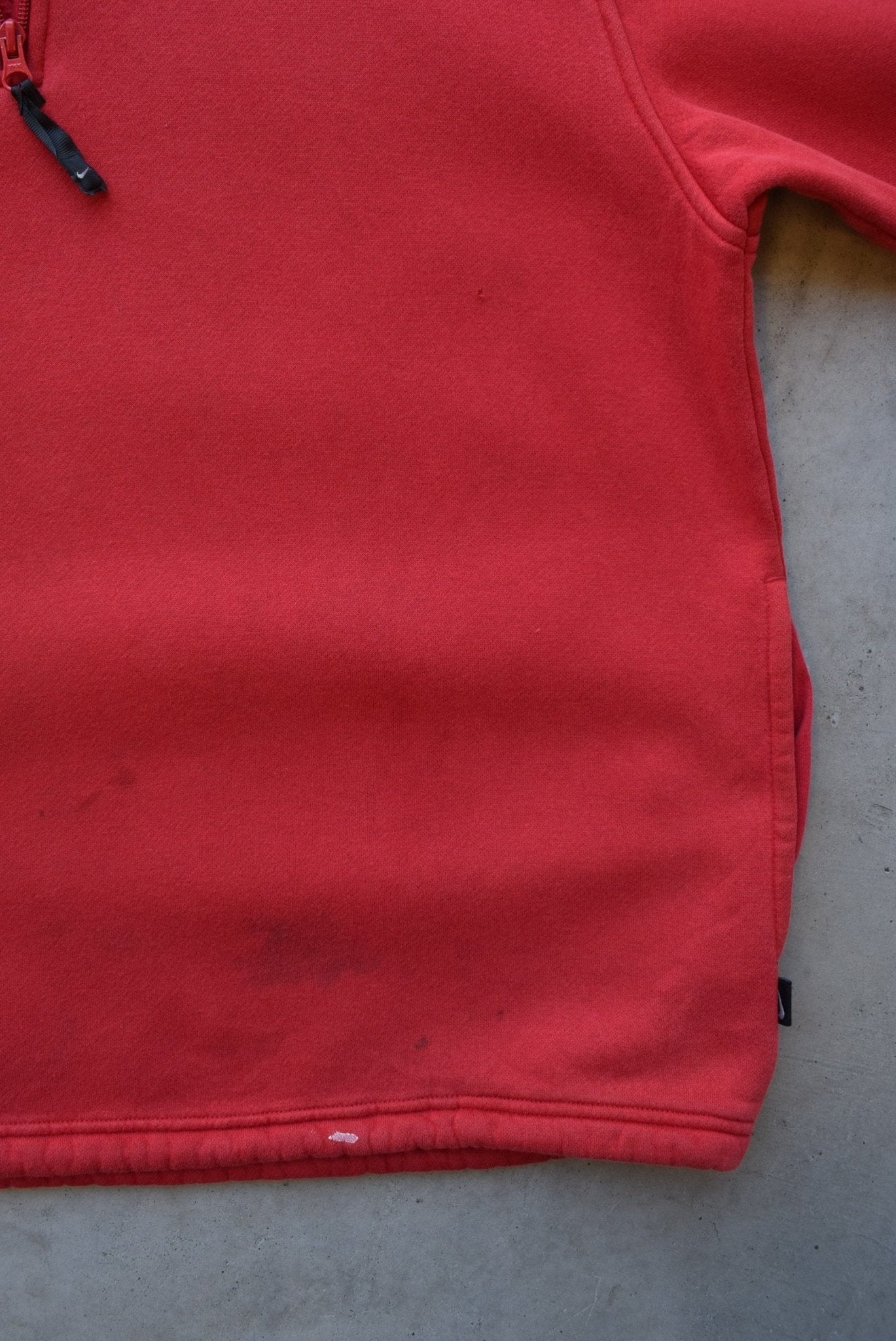 Nike Red Embroidered Spellout Quarter Zip — 2000s (L) - Retrospective Store