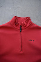 Nike Red Embroidered Spellout Quarter Zip — 2000s (L) - Retrospective Store