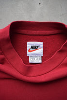 Nike Red Embroidered Swoosh Crewneck — 1990s (L) - Retrospective Store