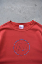 Nike Red Embroidered Swoosh Crewneck — 1990s (L) - Retrospective Store