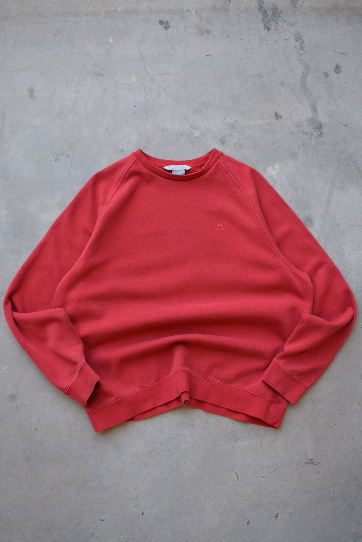 Nike Red Embroidered Swoosh Crewneck — 2000s (L/XL) - Retrospective Store