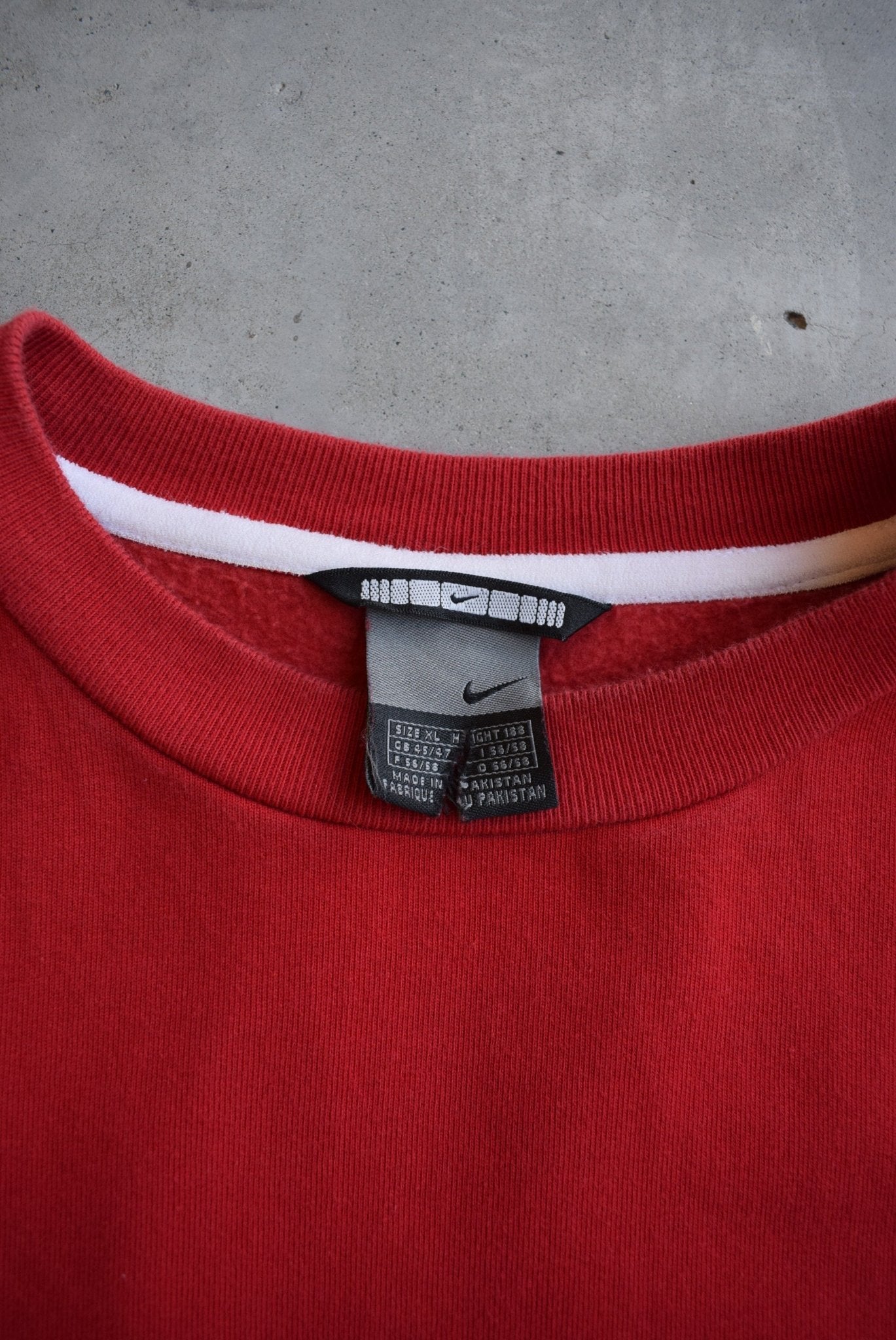 Nike Red Embroidered Swoosh Crewneck — 2000s (L/XL) - Retrospective Store