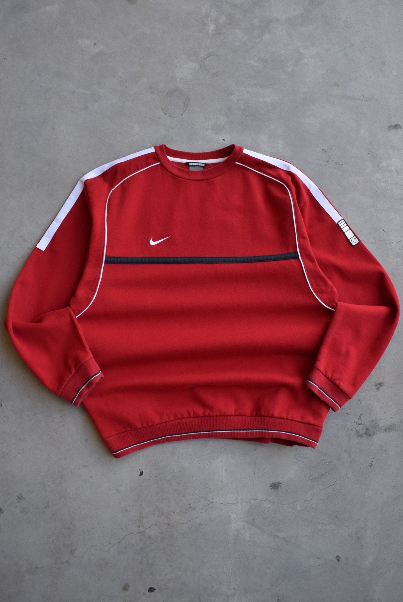 Nike Red Embroidered Swoosh Crewneck — 2000s (L/XL) - Retrospective Store