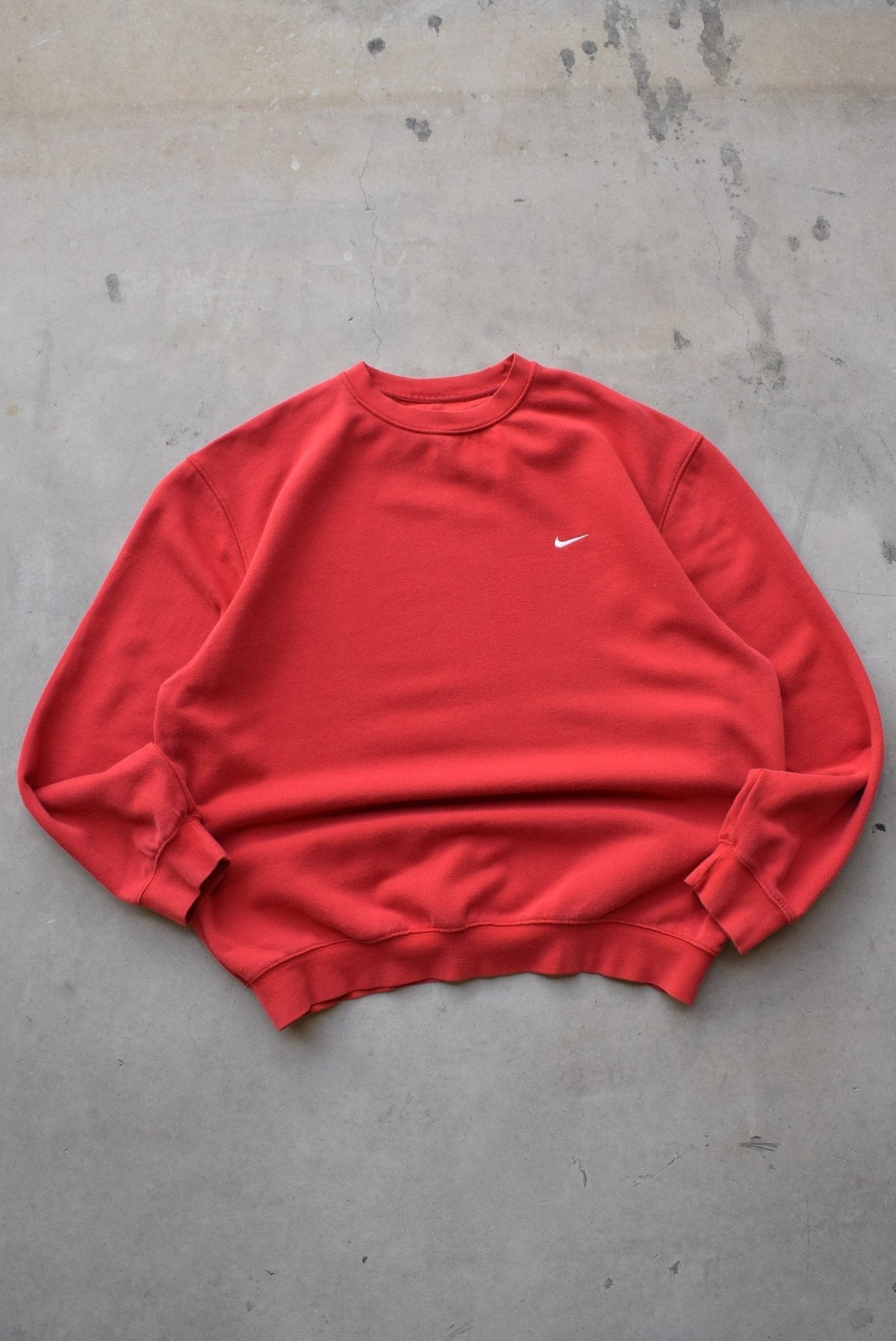 Nike Red Embroidered Swoosh Crewneck — 2000s (L/XL) - Retrospective Store