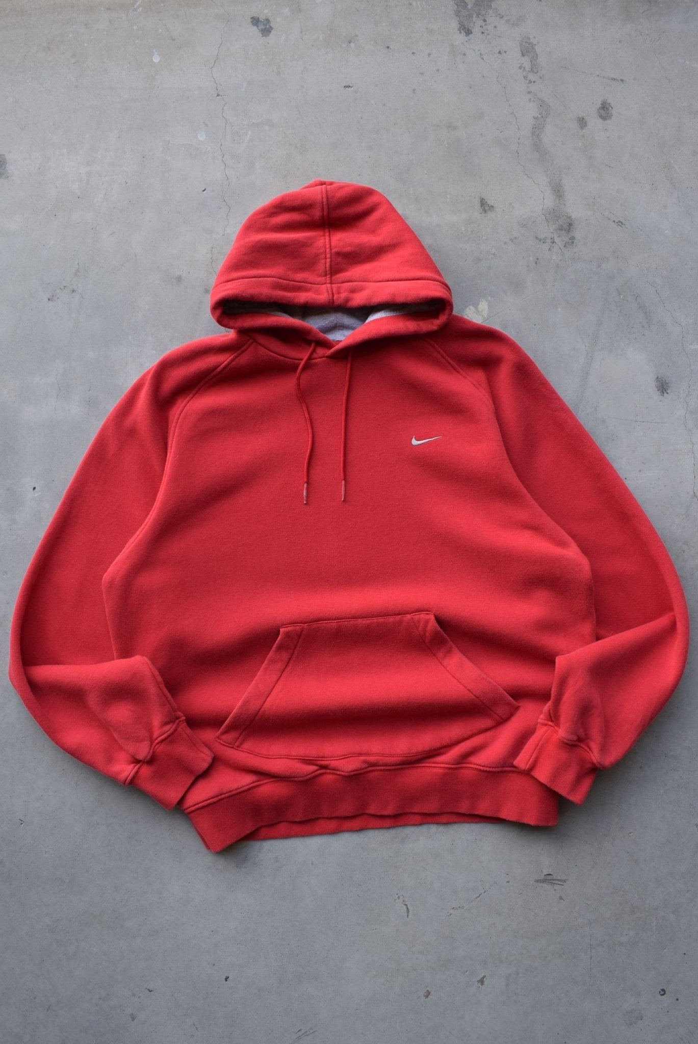 Nike Red Embroidered Swoosh Hoodie — 2000s (L) - Retrospective Store
