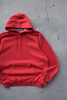 Nike Red Embroidered Swoosh Hoodie — 2000s (L) - Retrospective Store