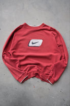 Nike Red Graphic Swoosh Crewneck — 2000s (S) - Retrospective Store