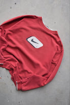 Nike Red Graphic Swoosh Crewneck — 2000s (S) - Retrospective Store