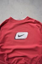 Nike Red Graphic Swoosh Crewneck — 2000s (S) - Retrospective Store