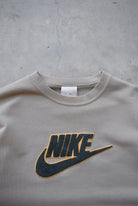 Nike Tan Embroidered Spellout Crewneck — 2000s (M/L) - Retrospective Store