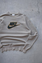 Nike Tan Embroidered Spellout Crewneck — 2000s (M/L) - Retrospective Store