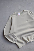 Nike Tan Embroidered Swoosh Crewneck — 1990s (L) - Retrospective Store