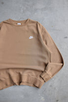 Nike Tan Embroidered Swoosh Crewneck — 2000s (XL) - Retrospective Store
