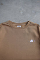 Nike Tan Embroidered Swoosh Crewneck — 2000s (XL) - Retrospective Store