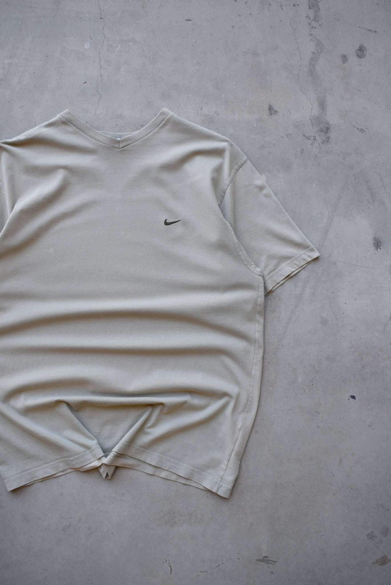 Nike Tan Embroidered Swoosh Tee — 2000s (L/XL) - Retrospective Store