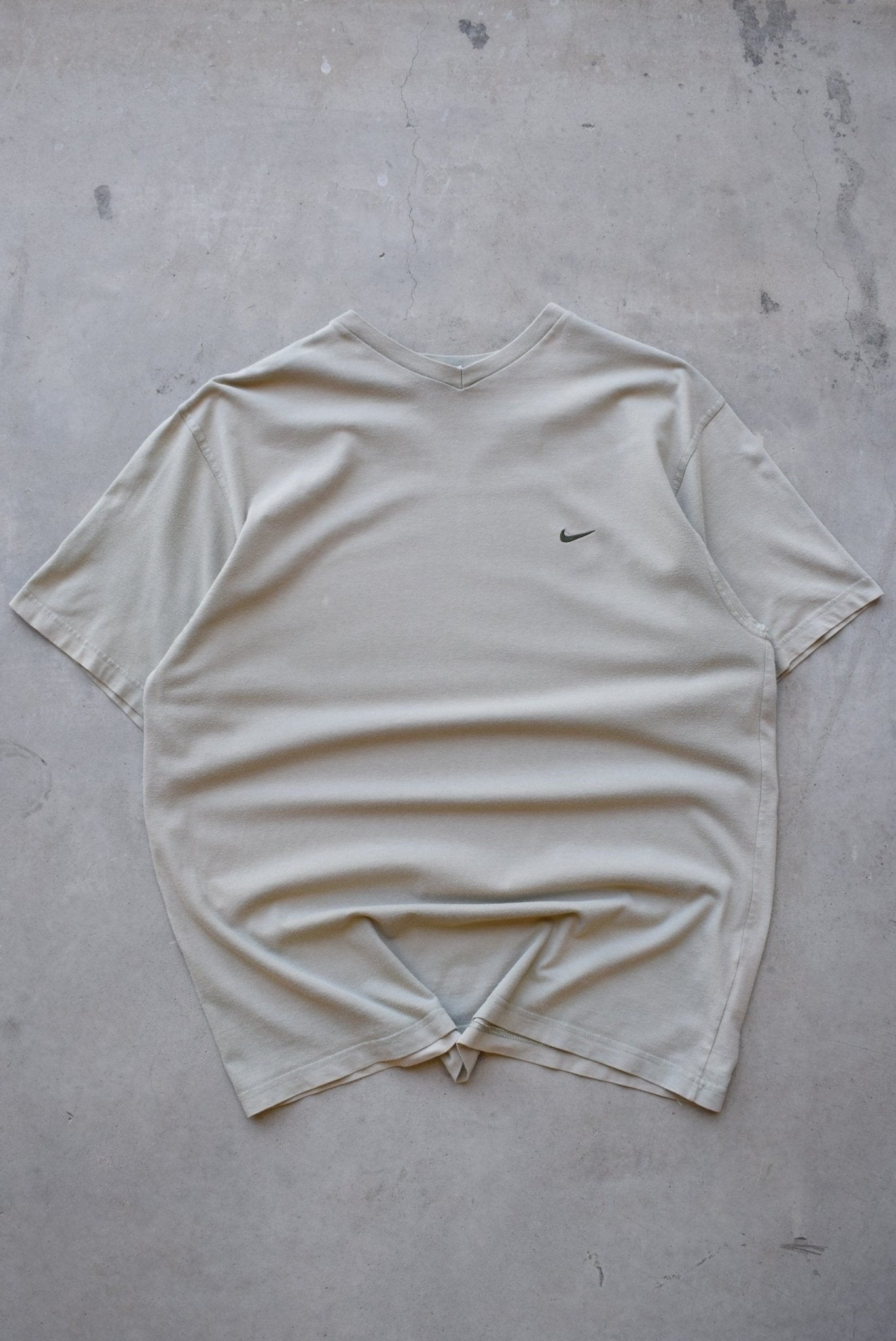 Nike Tan Embroidered Swoosh Tee — 2000s (L/XL) - Retrospective Store