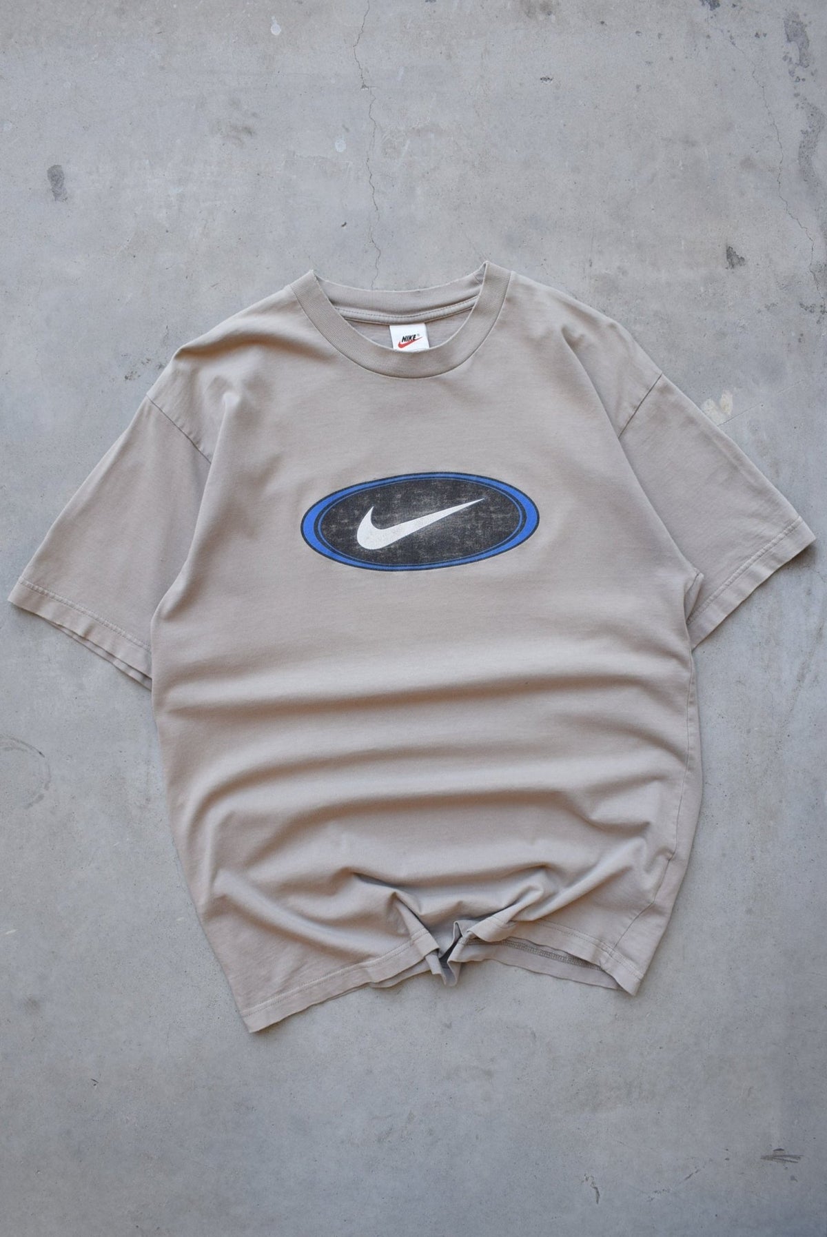 Nike Tan Swoosh Tee — 1990s (M) - Retrospective Store