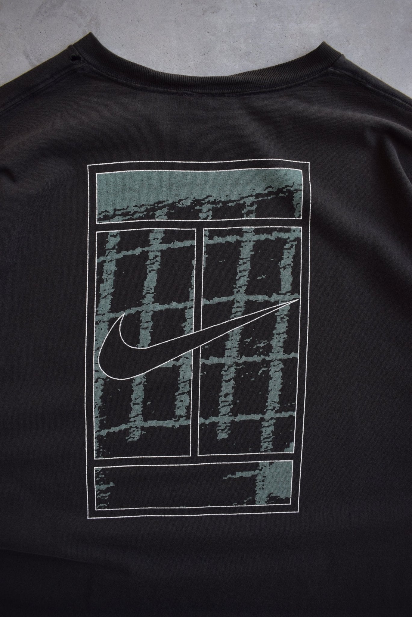 Nike Tennis Black Graphic Tee — 1990s (XXL) - Retrospective Store