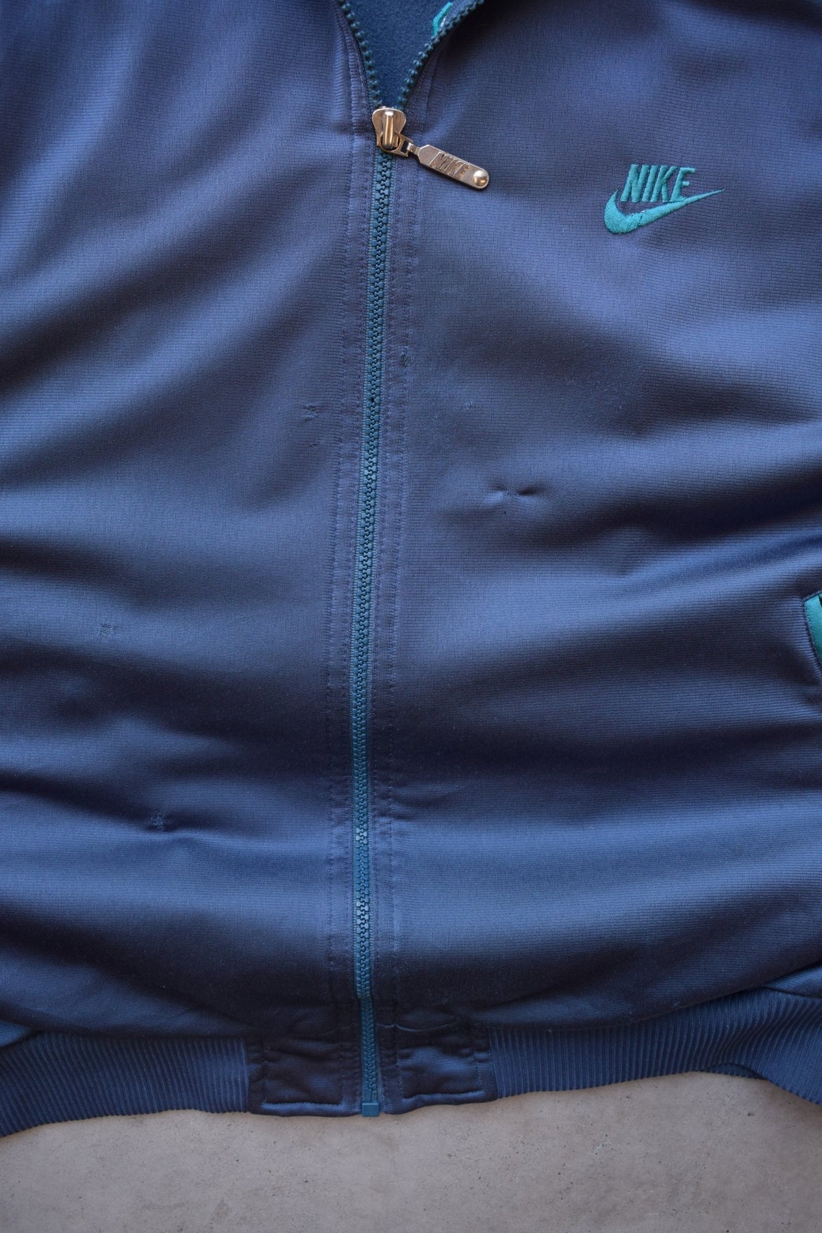 Nike U.S.A Navy Embroidered Spellout Jacket — 1990s (L) - Retrospective Store